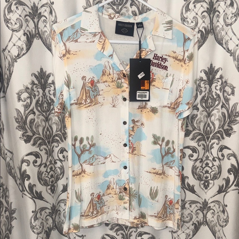 Women’s Harley Davidson short sleeve button up